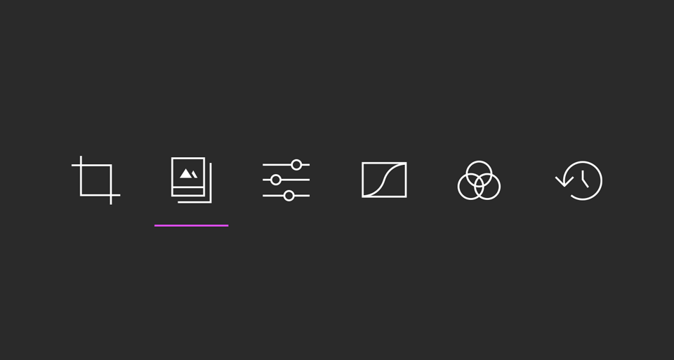 Darkroom App Toolbar Icons