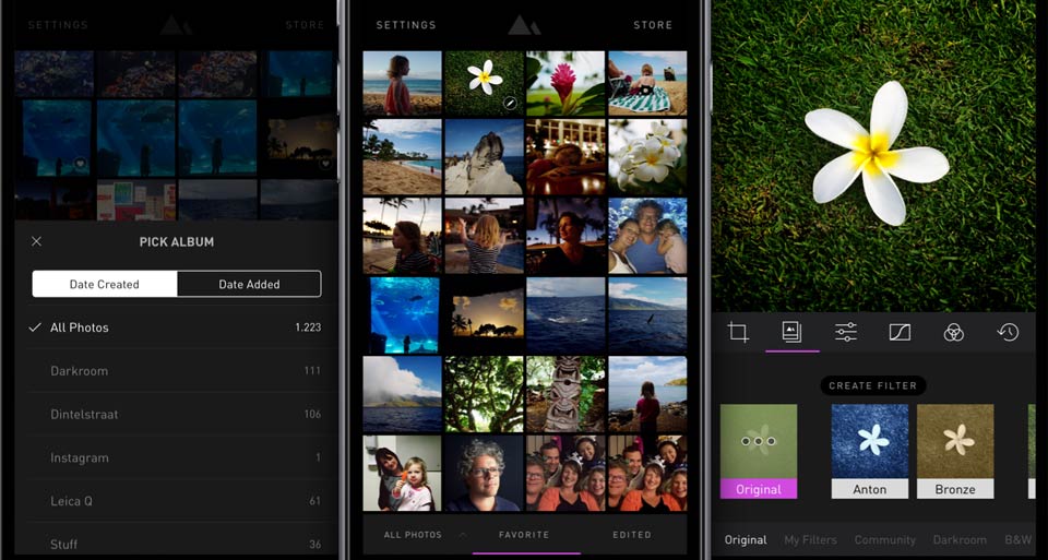 Darkroom App Interfaces